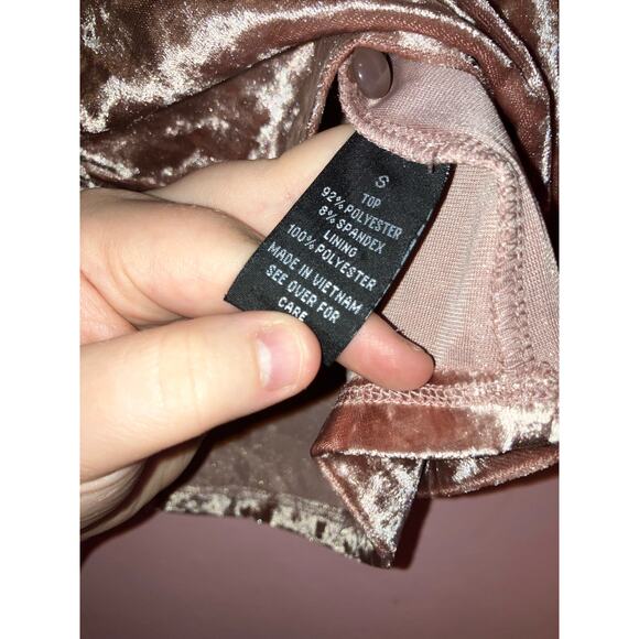 By&By pink crushed velvet tank top size small - Picture 4 of 7